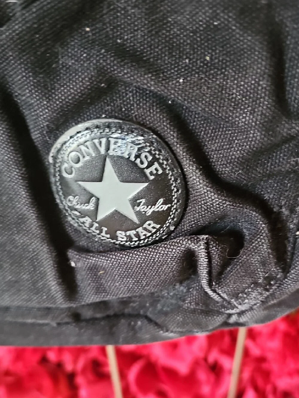 Converse Black Canvas Backpack with Front Zip Pocket